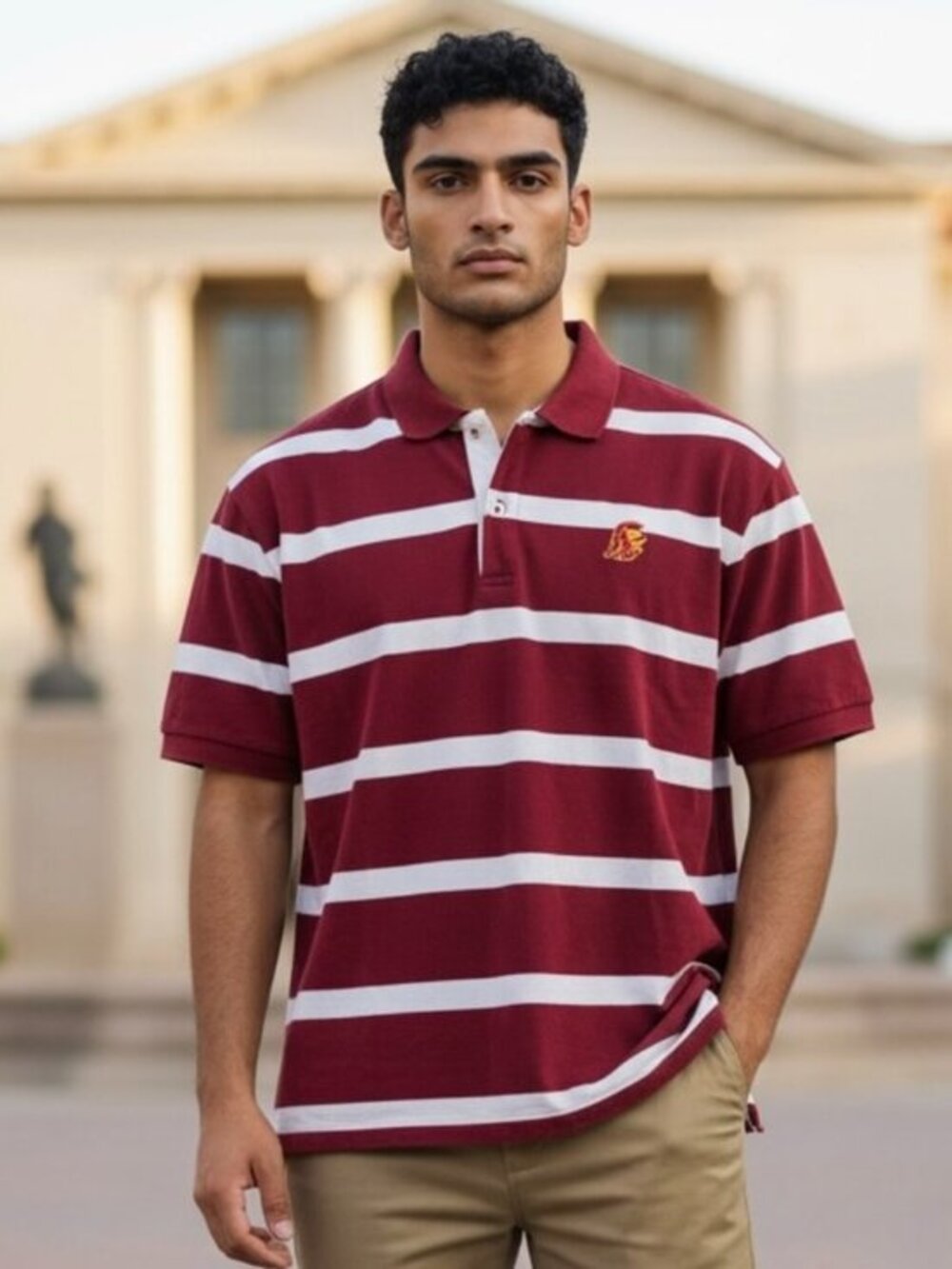 Joe College Authentic USC Trojan‎ Polo Logo Shirt Men’s Size XL